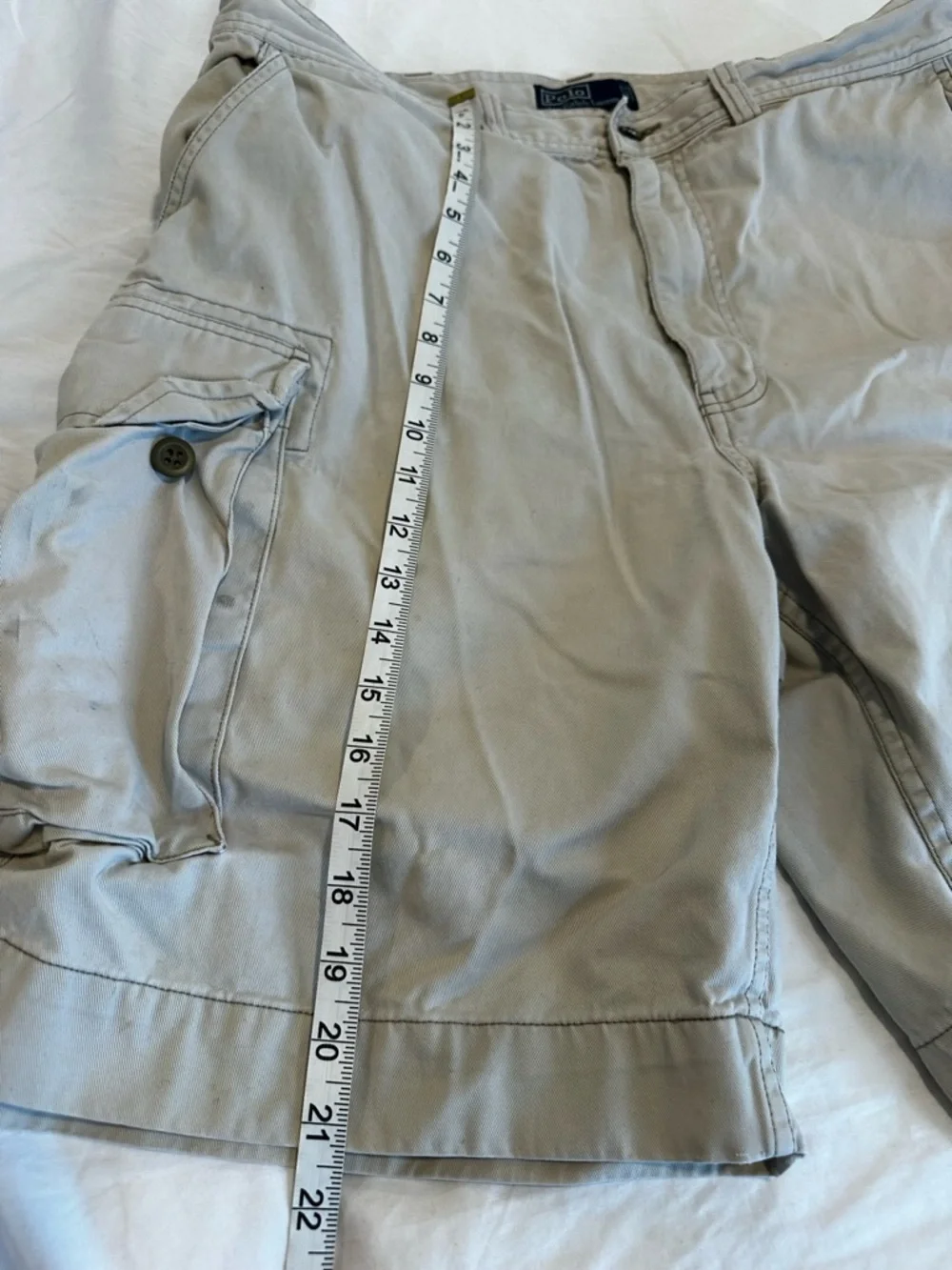 Polo Ralph Lauren Gellar Classic-Fit Twill Sz:36 beige Baggy Cargo Shorts.